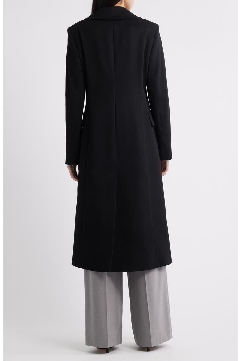MAXI Loro Piana Cashmere & Wool Double Breasted Coat, Alternate, color, BLACK