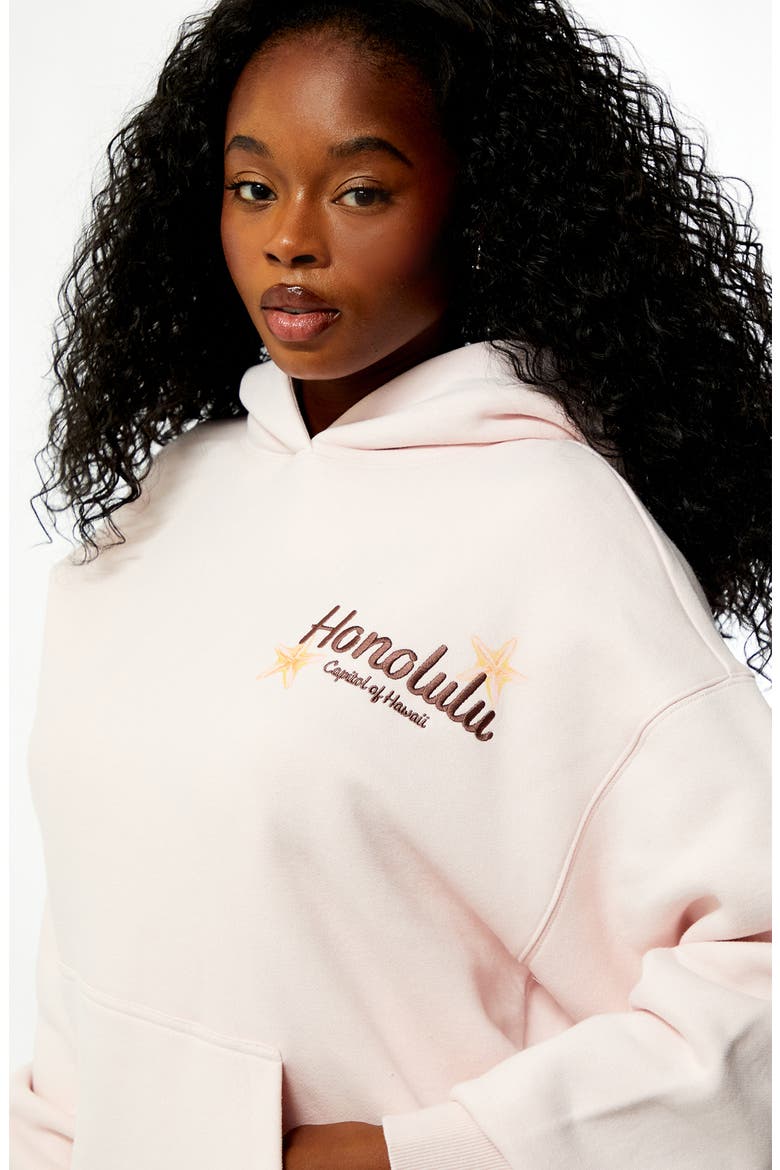 Honolulu Graphic Print Hoodie, Alternate, color, LIGHT PINK