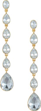 Ettika Teardrop Crystal Linear Earrings