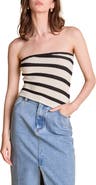 Endless Rose Stripe Open Stitch Tube Top