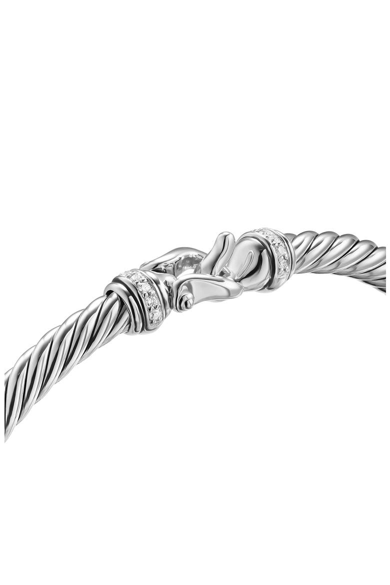Cable Flex Buckle Bracelet in Sterling Silver with Diamonds, Alternate, color, DIAMOND