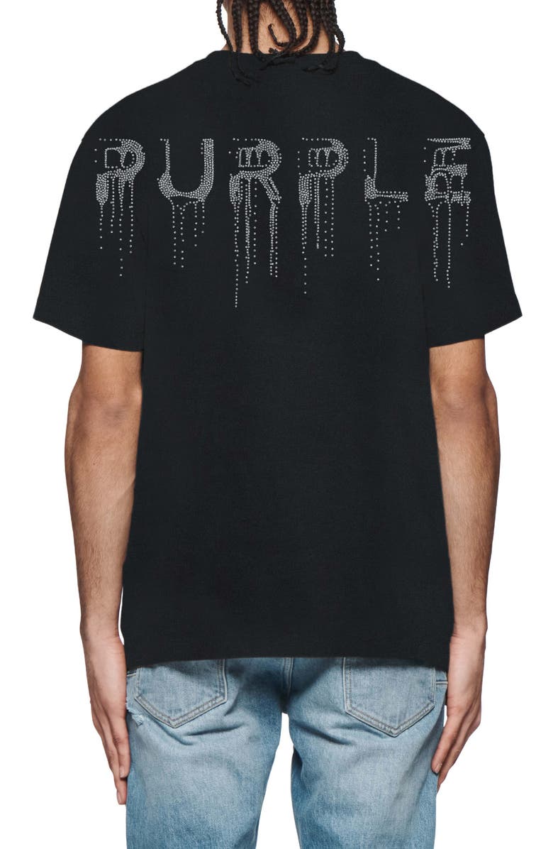 PURPLE BRAND Crystal Embellished Logo Heavyweight Jersey T-Shirt, Alternate, color, Black