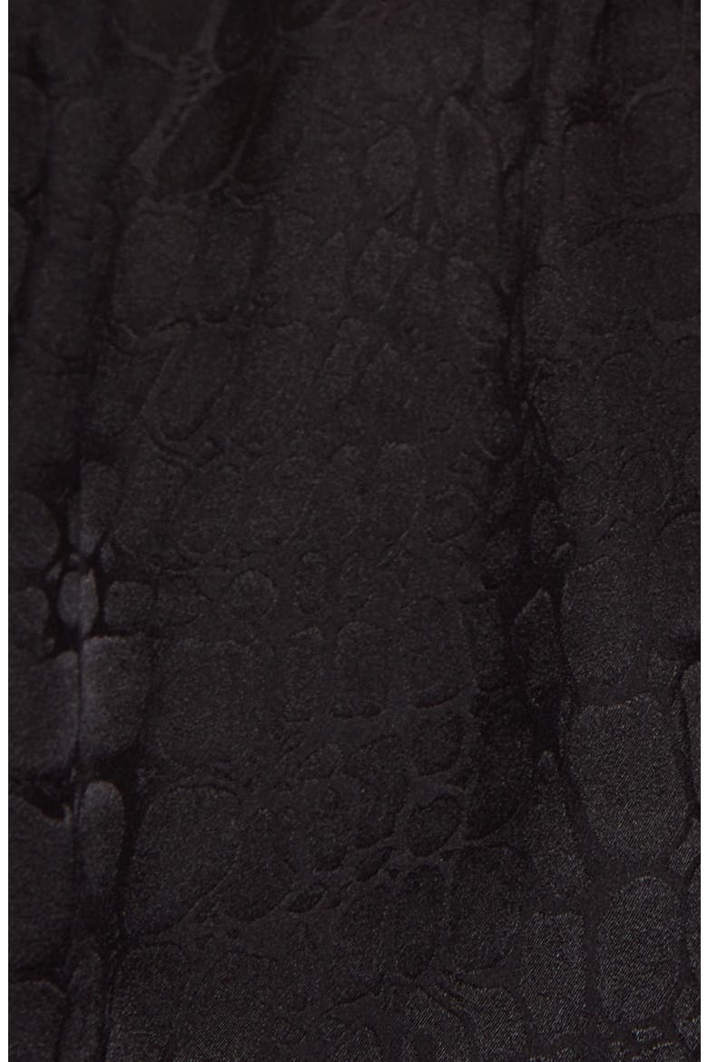 Delilah Croc Jacquard Silk Top, Alternate, color, BLACK JACQUARD