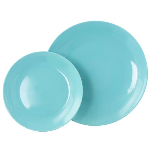 Elama Luna 18 Piece Porcelain Dinnerware Set In Blue