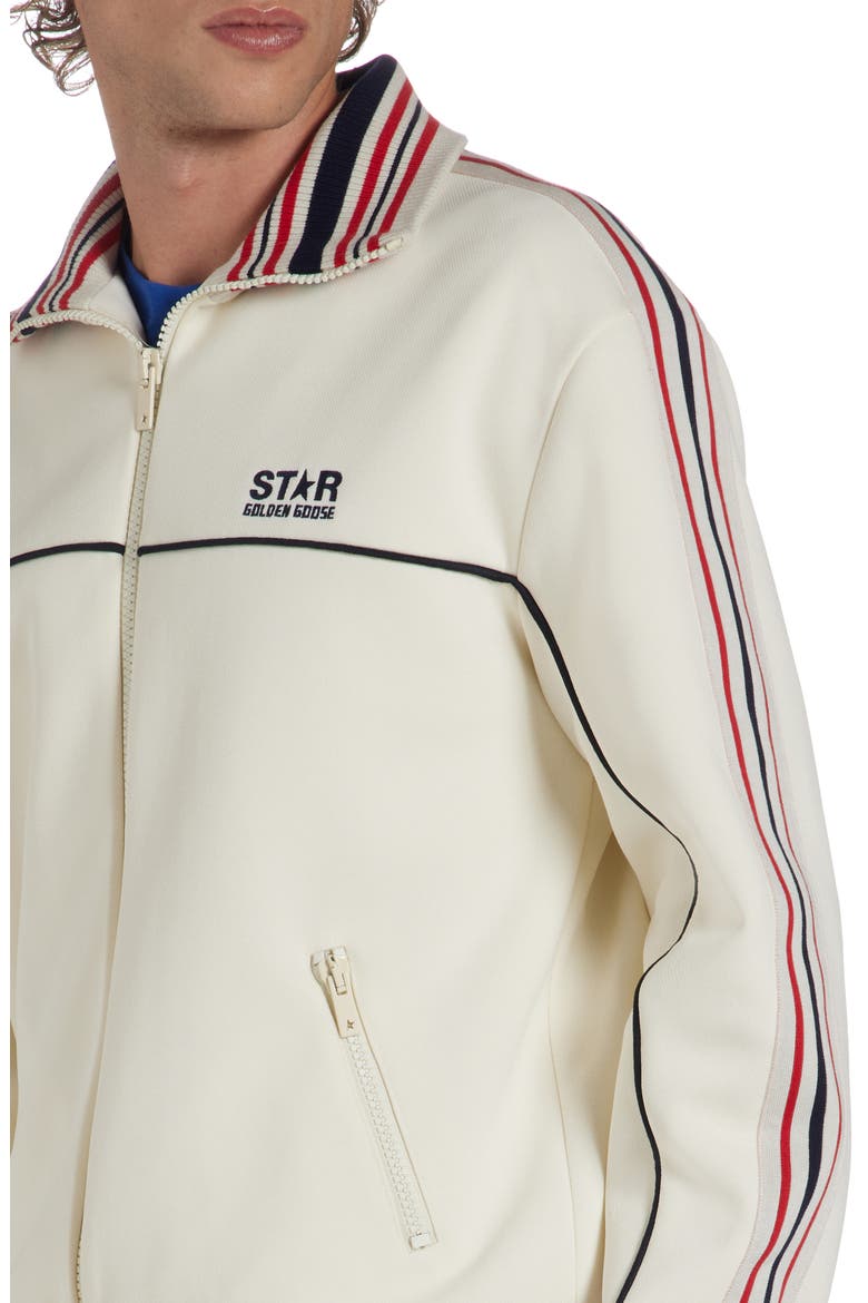 Star Logo Track Jacket, Alternate, color, PAPYRUS/ DARK BLUE