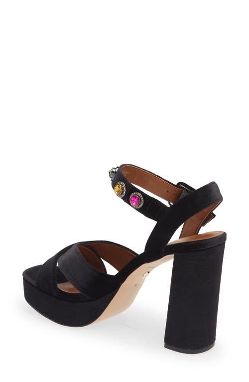 Kurt Geiger Octavia Rhinestone-embellished Velvet Platform Sandals In Charcoal