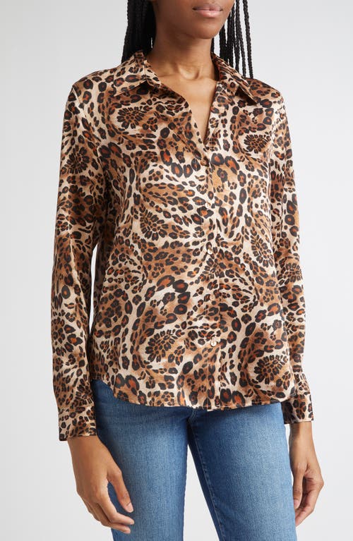 L'agence Tyler Printed Long-sleeve Silk Blouse In Animal Print