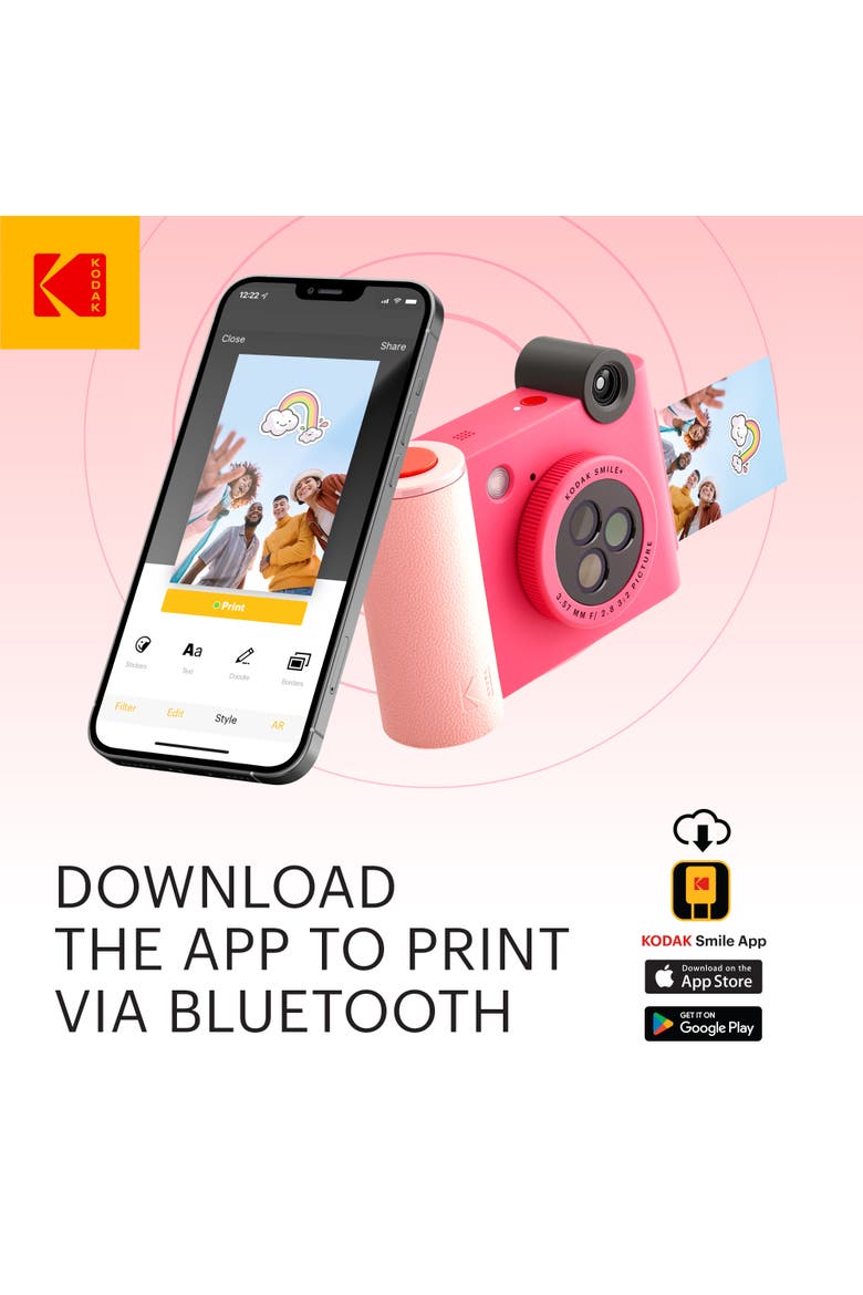 Smile+ 2-in-1 Camera & Printer Bundle, Alternate, color, Fuchsia