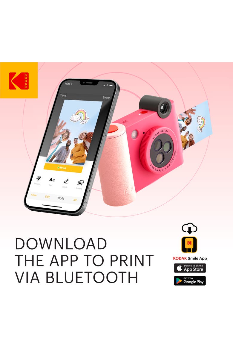 Kodak Smile+ 2-in-1 Camera & Printer Bundle, Alternate, color, Fuchsia