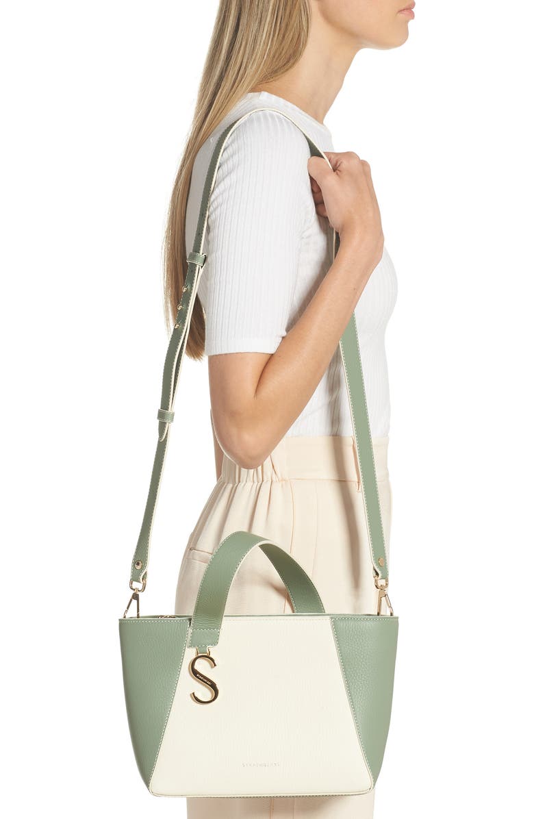 Strathberry Mini S Cabas Colorblock Leather Tote, Alternate, color,