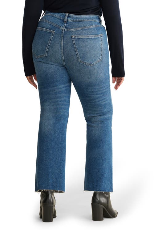 Warp & Weft Warp+weft Nao Raw Hem High Waist Crop Bootcut Jeans In Blue