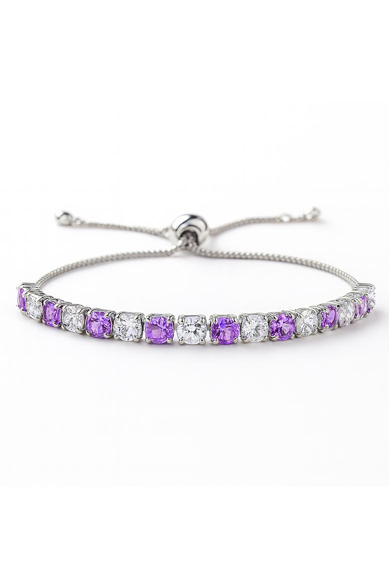 Created Amethyst Adjustable Tennis Bracelet, Main, color, Purple