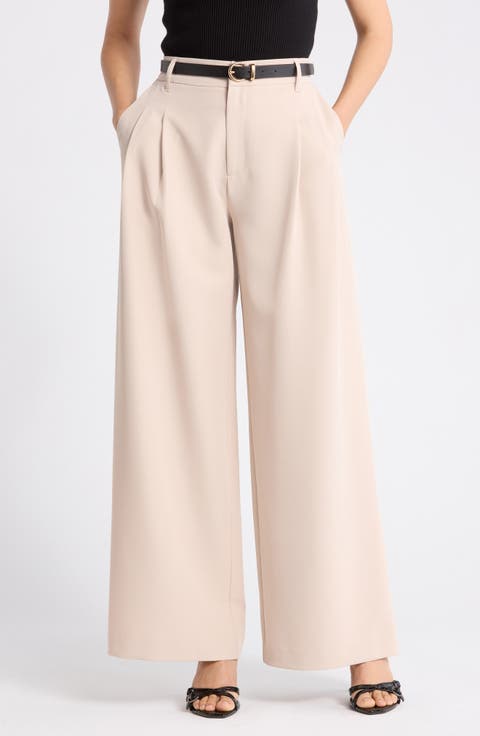 Double Pleat Wide Leg Pants