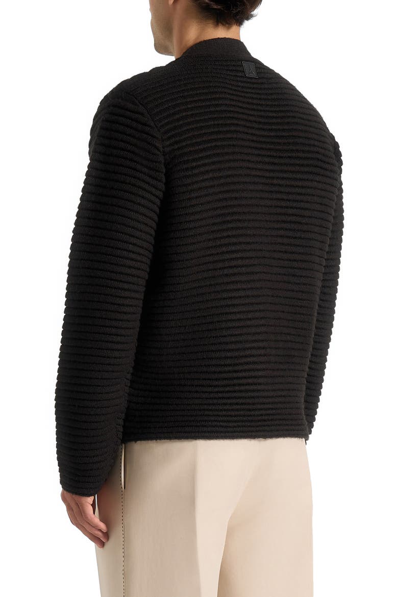 Anton Ribbed Knit Cardigan, Alternate, color, Black