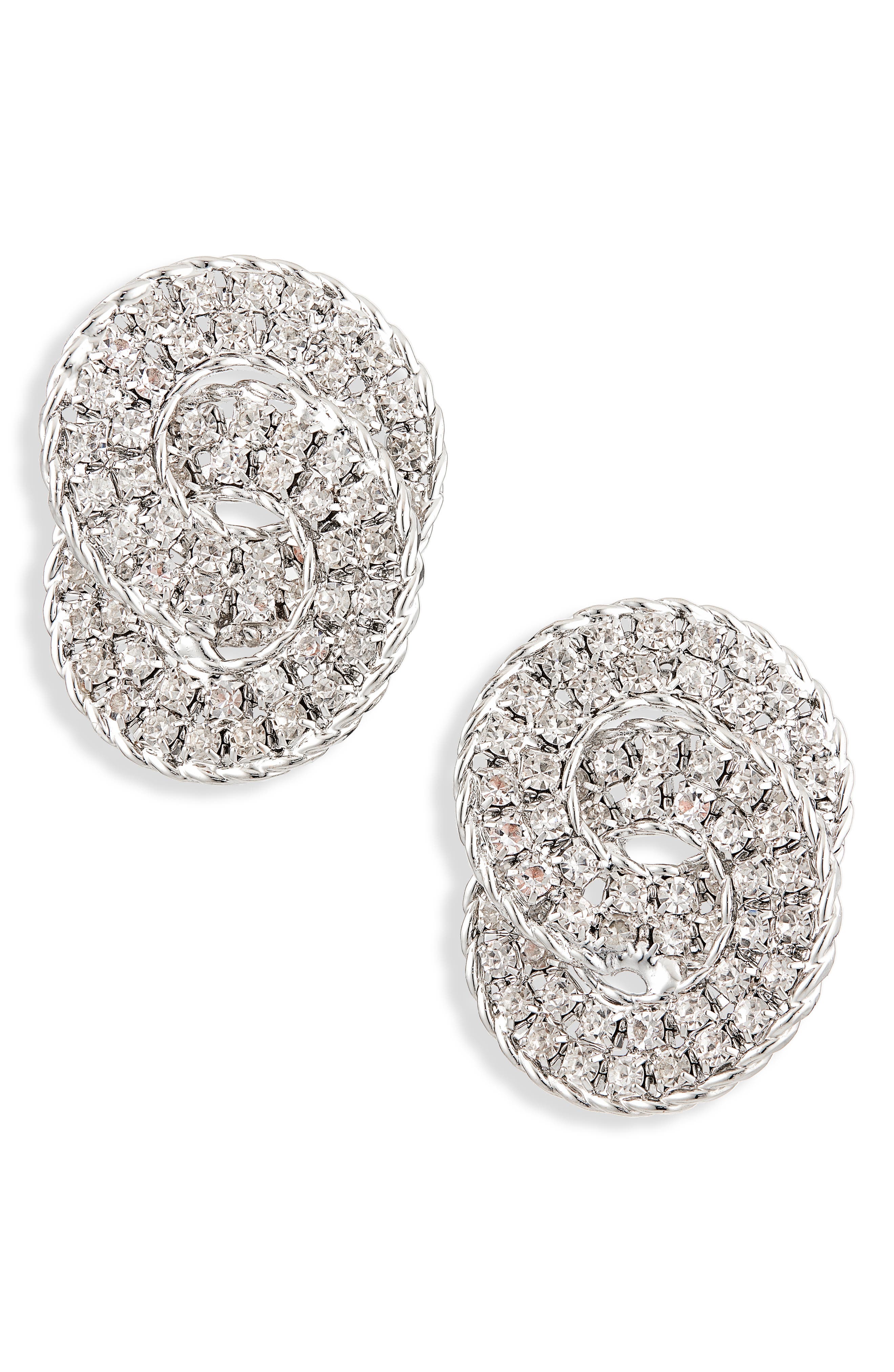 Tasha Pavé Crystal Interlocking Circle Drop Earrings