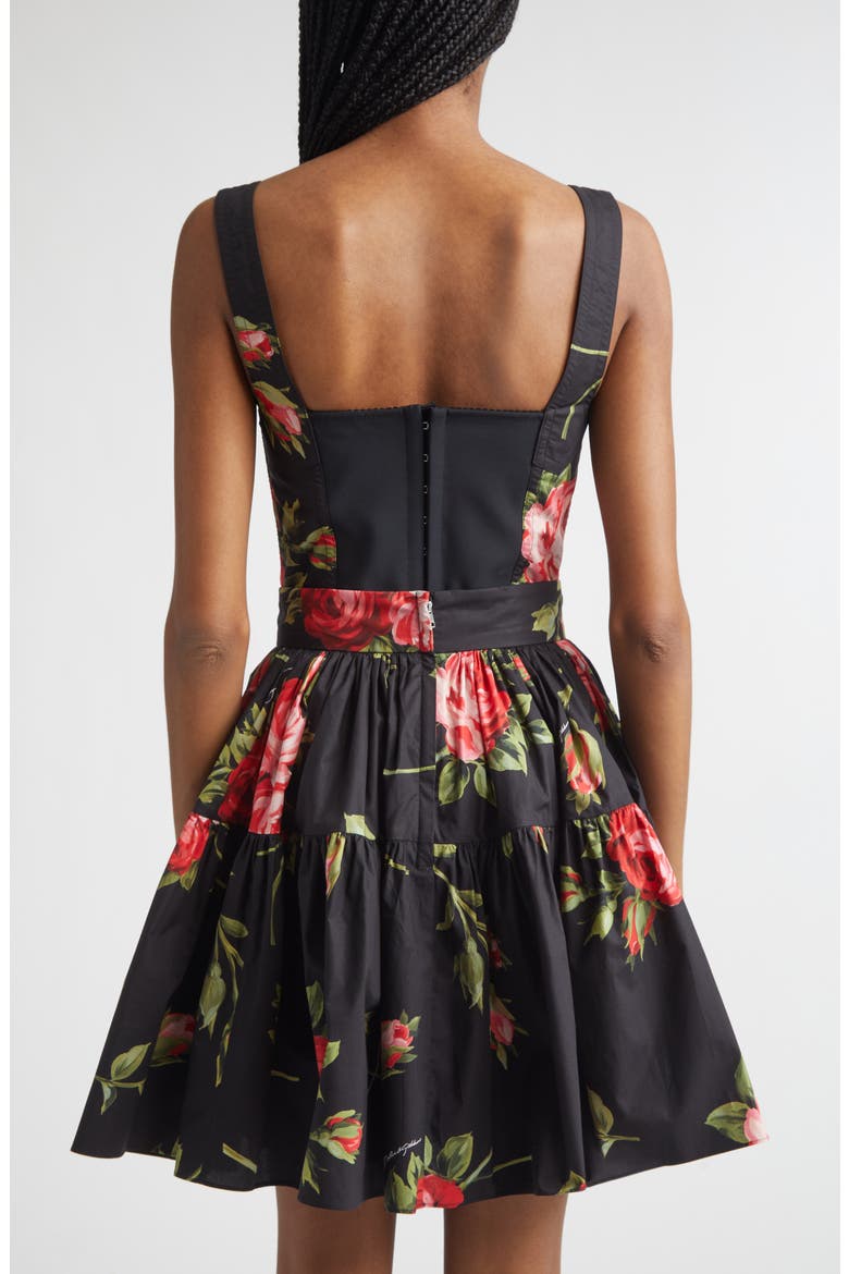 Rose Bouquet Bustier Top, Alternate, color, BOUQUET ROSE F.NERO
