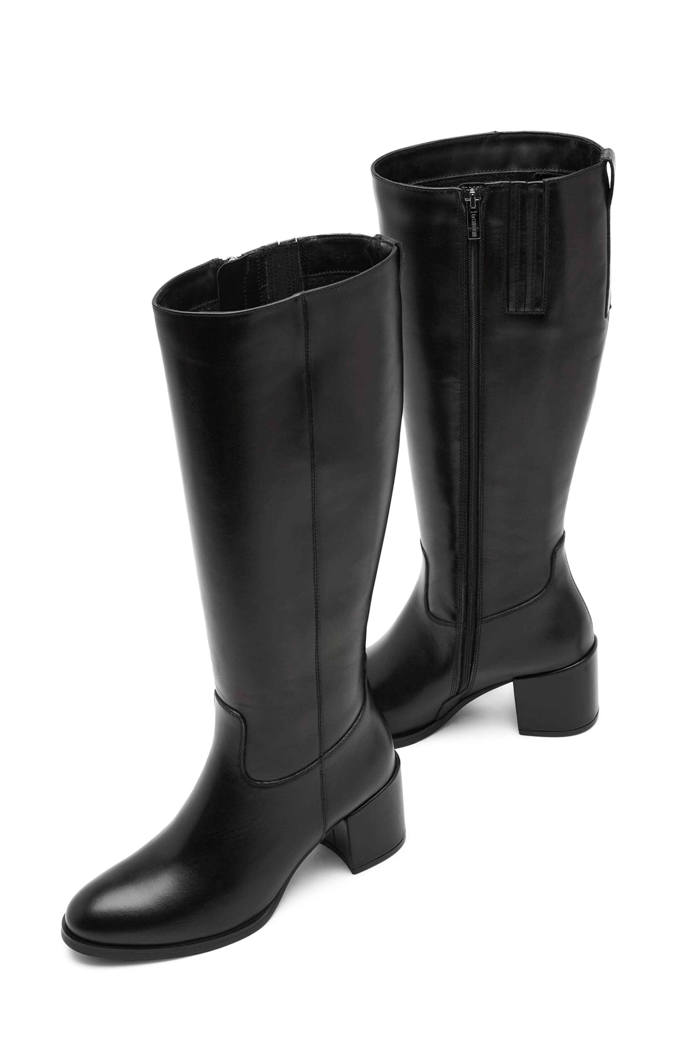 Korso Knee High Boot, Alternate, color, BLACK LEATHER
