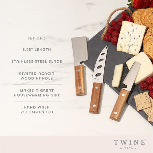 Twine Rustic Cheese Knives Set Of 3 In Wood