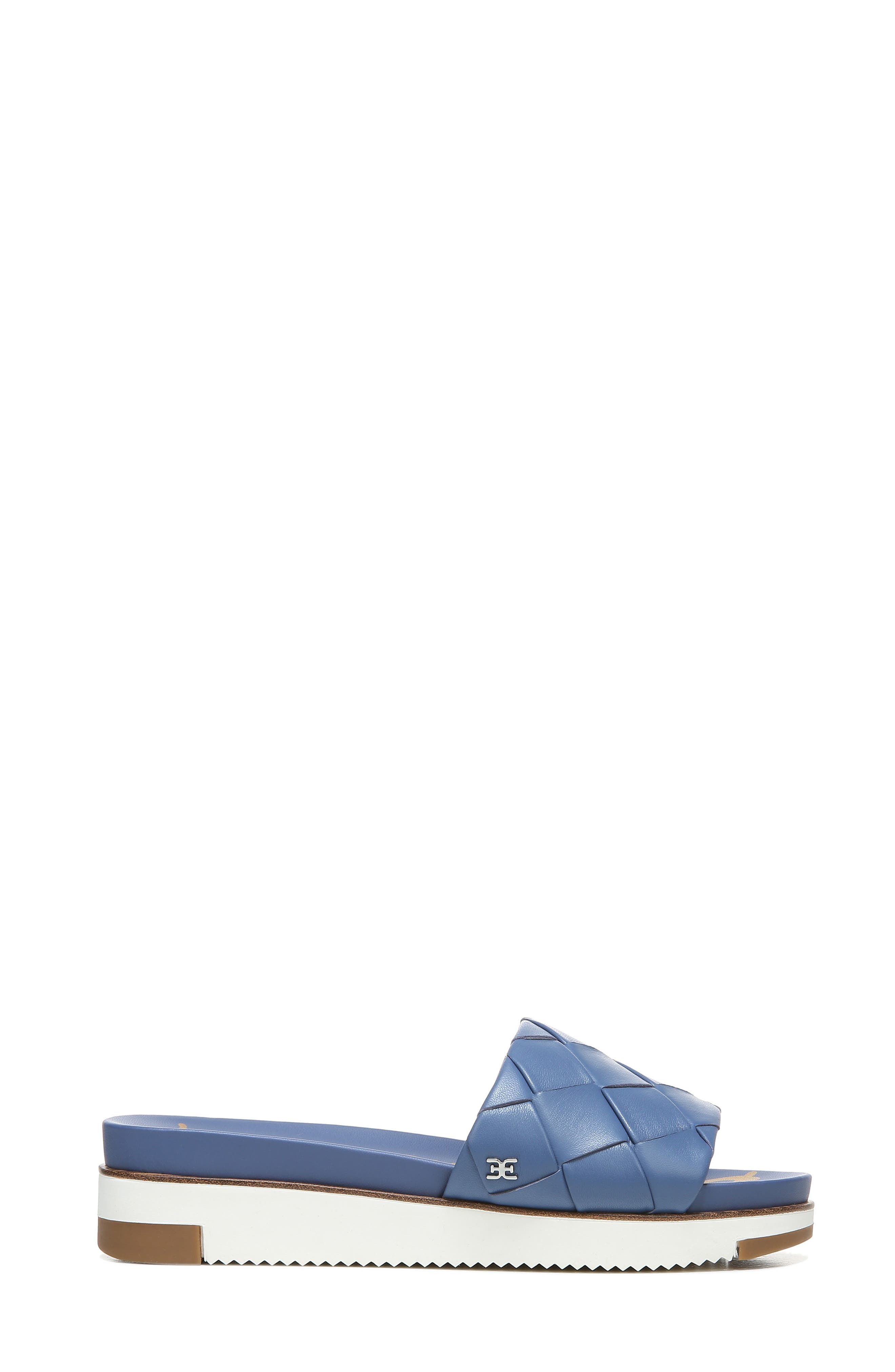 Adaley Platform Slide Sandal, Alternate, color, MARLIN BLUE LEATHER