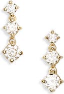 LANA 14K Gold Solo Diamond Charm Stud Earrings