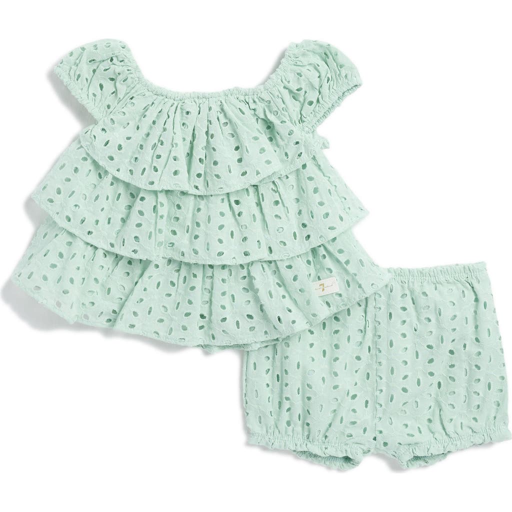 7 For All Mankind Eyelet Ruffle Tunic & Shorts Set