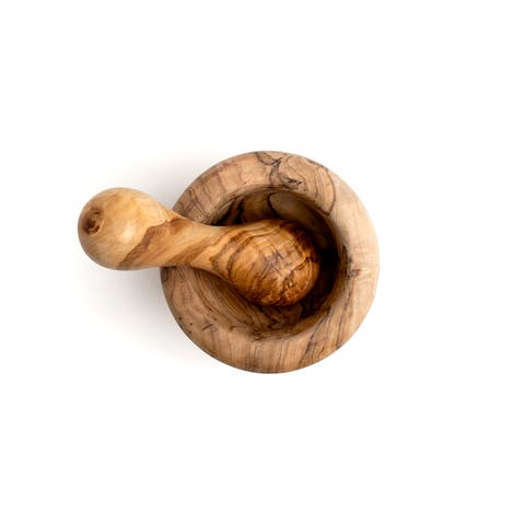 Handcrafted Olivewood Mortar and Pestle Set, 2.75-Inch