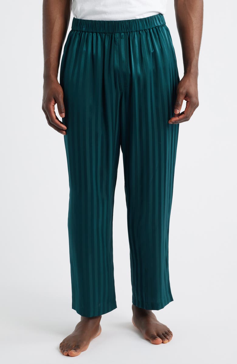 Lunya Stripe Washable Silk Pajamas, Alternate, color, Dusky Cypress Jacquard