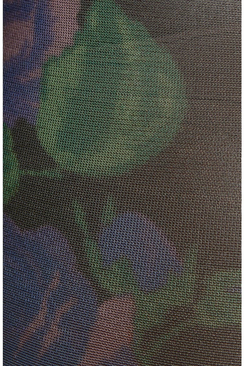 Floral Print Sheer Tights, Alternate, color, PURPLE ROSE