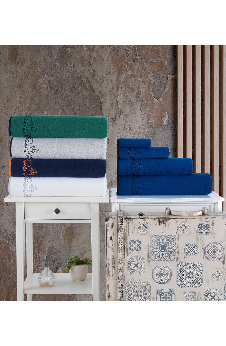 Brooks Brothers Contrast Border Turkish Cotton Bath Essential, Alternate, color, Silver