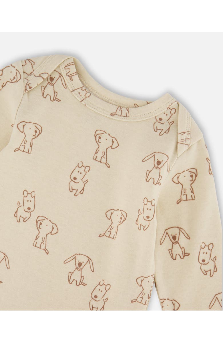 Deux par Deux Organic Cotton Allover Puppy, Alternate, color, Beige