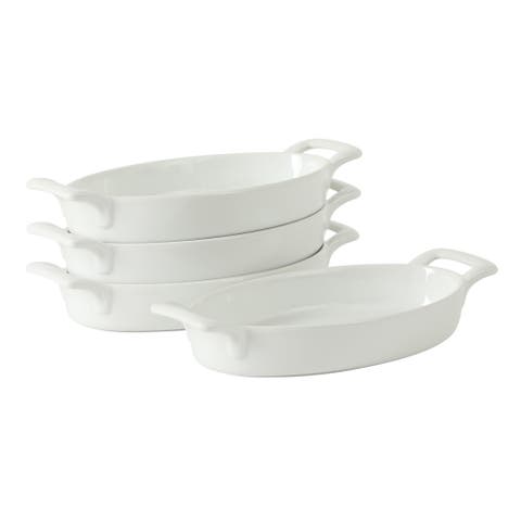 Gracious Dining 4-Piece Oval Au Gratin Stoneware Baking Dish Set