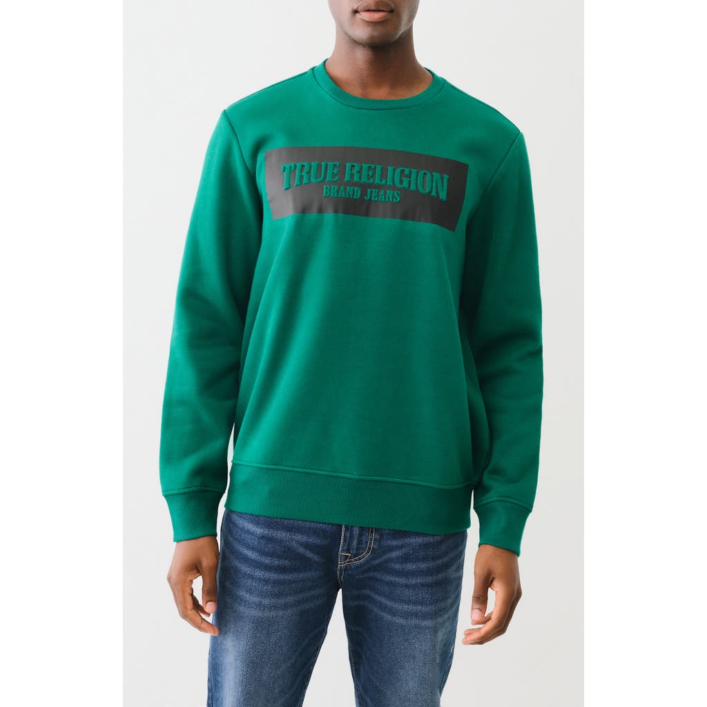 True Religion Embossed Logo Graphic Sweatshirt In Aventurine