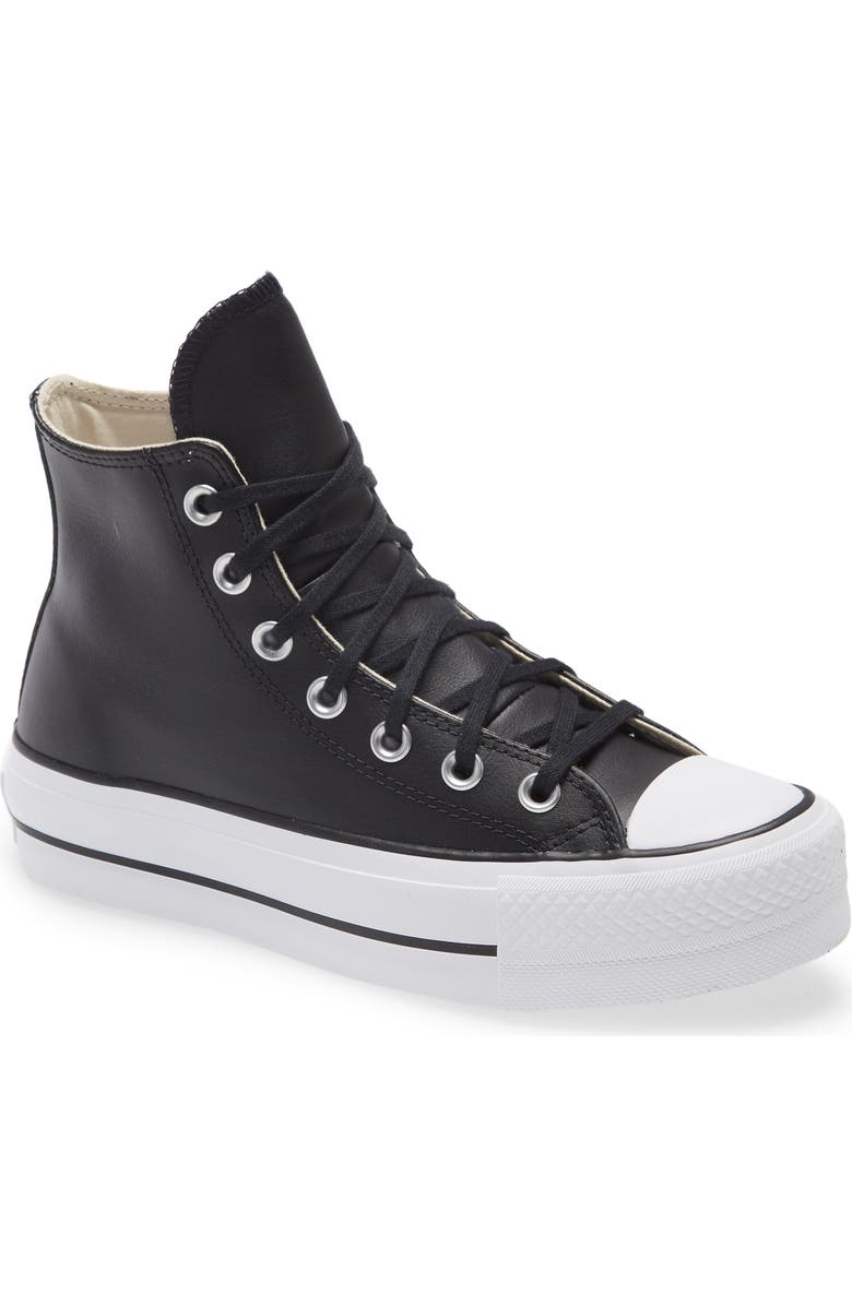 Converse Chuck Taylor<sup>®</sup> All Star<sup>®</sup> Leather High Top Platform Sneaker, Main, color,