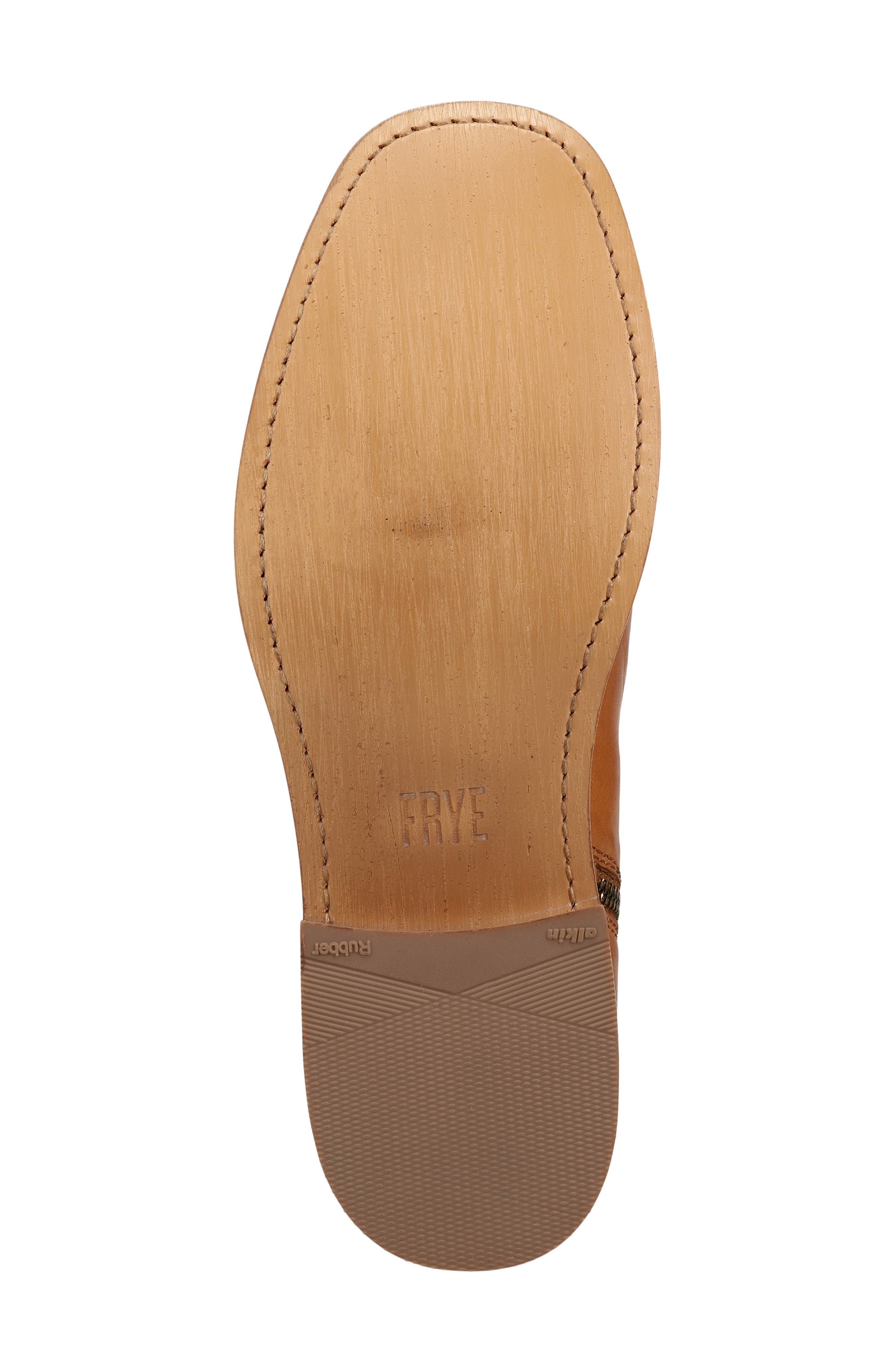 Frye Campus Leather Plain Toe Zip Boot, Alternate, color, Saddle