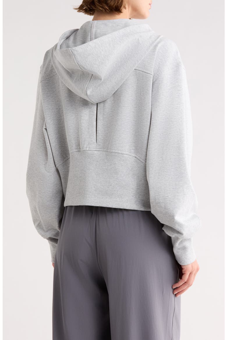 Relay French Terry Crop Full Zip Hoodie, Alternate, color, GREY LIGHT HEATHER