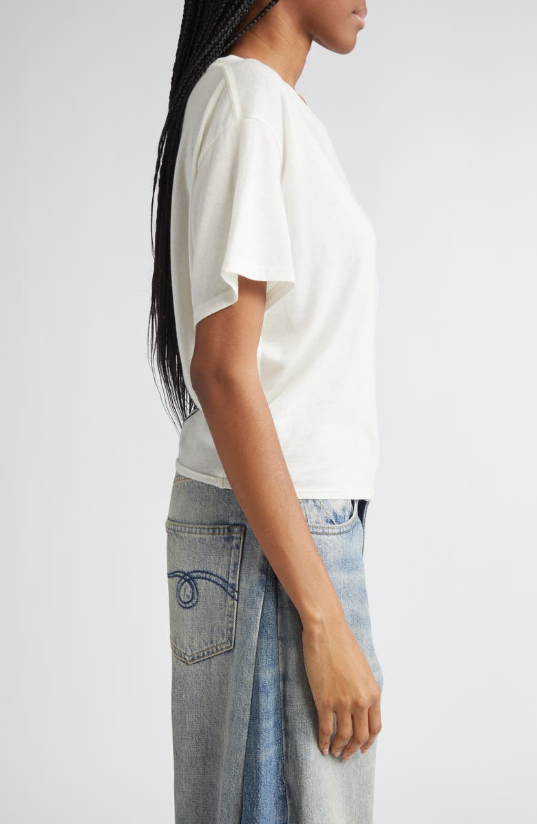R13 Tight Waist Cotton & Cashmere T-Shirt, Alternate, color, White
