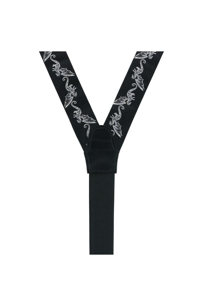 Guardian of Freedom  Dragon Silk Button End  Suspenders, Alternate, color, Black
