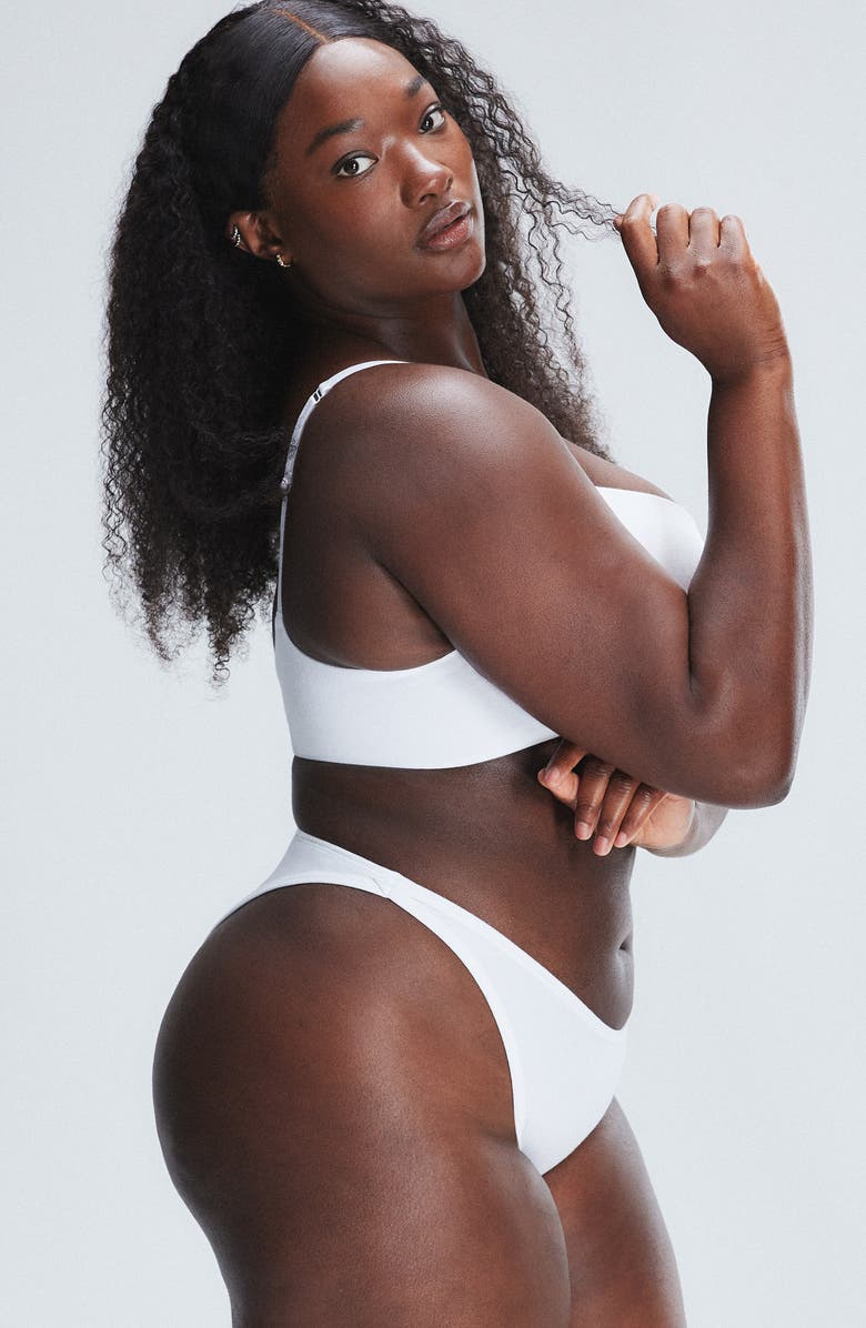 SAVAGE X FENTY Stretch Cotton Essentials Demi T-Shirt Bra, Alternate, color, Angel White