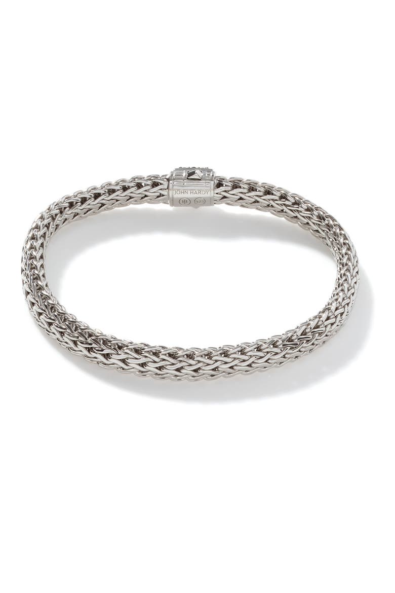 Icon Bracelet, Sterling Silver, Pavé, 6.5mm, Alternate, color, BLUE SAPPHIRE