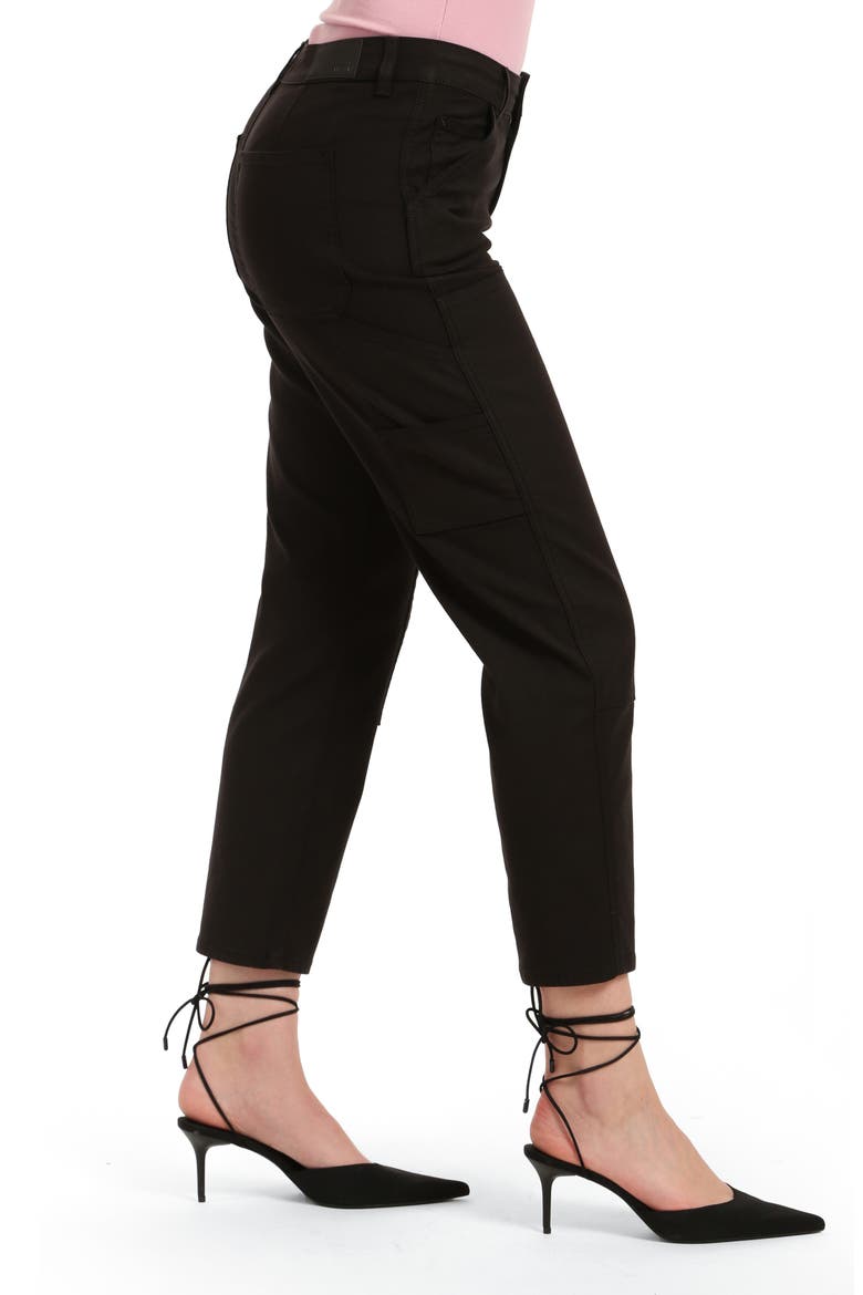 Luisa High Waist Straight Leg Twill Carpenter Pants, Alternate, color, BLACK LUXE TWILL