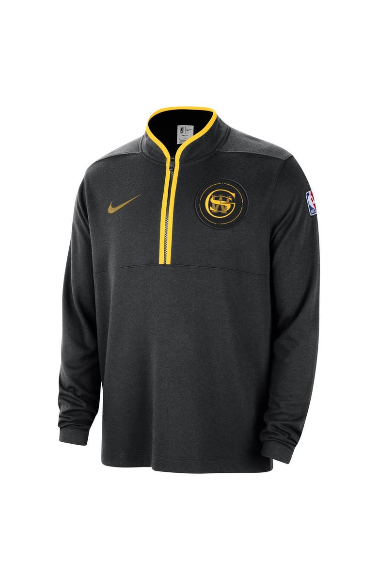 Nike Men's Nike Black Golden State Warriors 2023/24 City Edition Authentic Coaches Half-Zip Top, Alternate, color,
