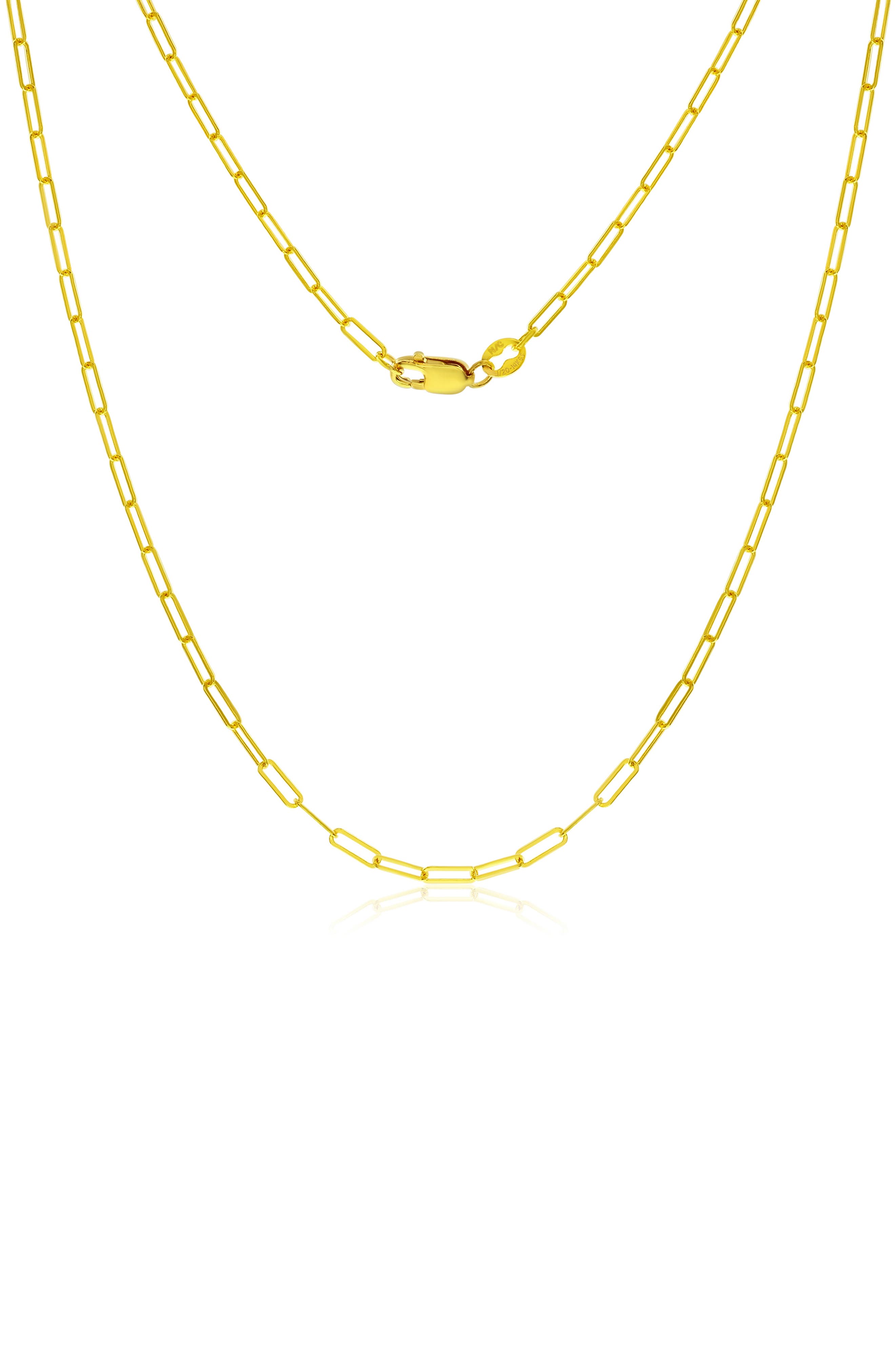 14K Gold Paperclip Chain Necklace