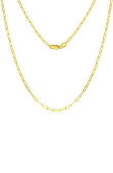 14K Gold Paperclip Chain Necklace