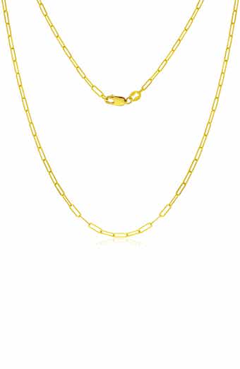 14K Gold Paperclip Chain Necklace