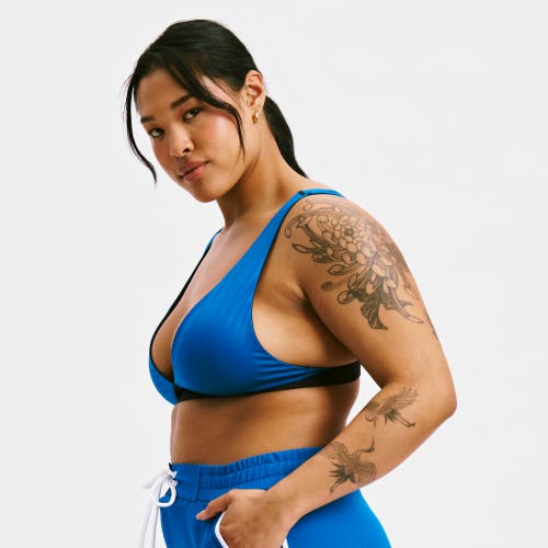 Tomboyx Reversible Swim Plunge Bikini Top In Blue