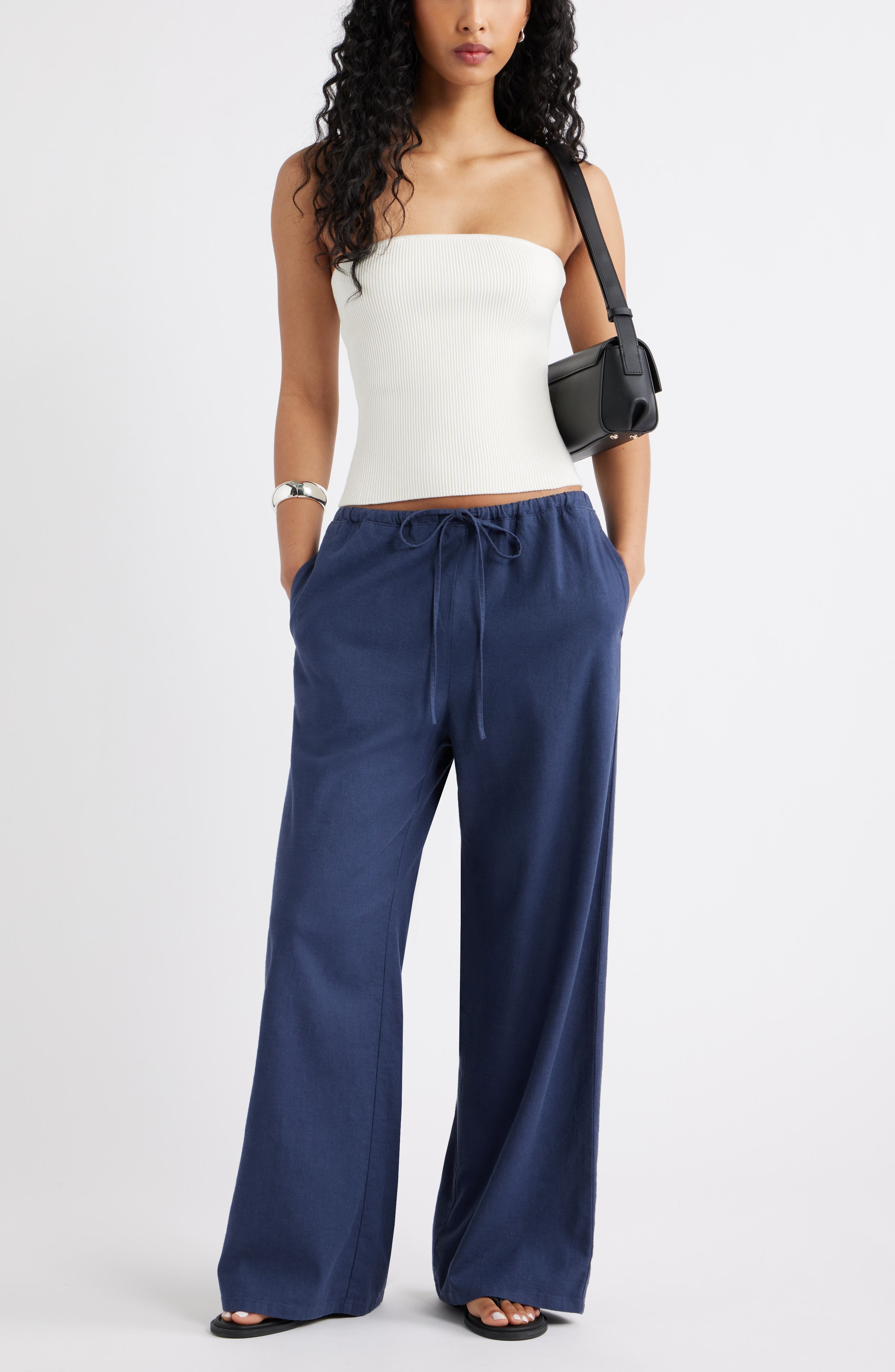 Linen Blend Wide Leg Pants - image 4