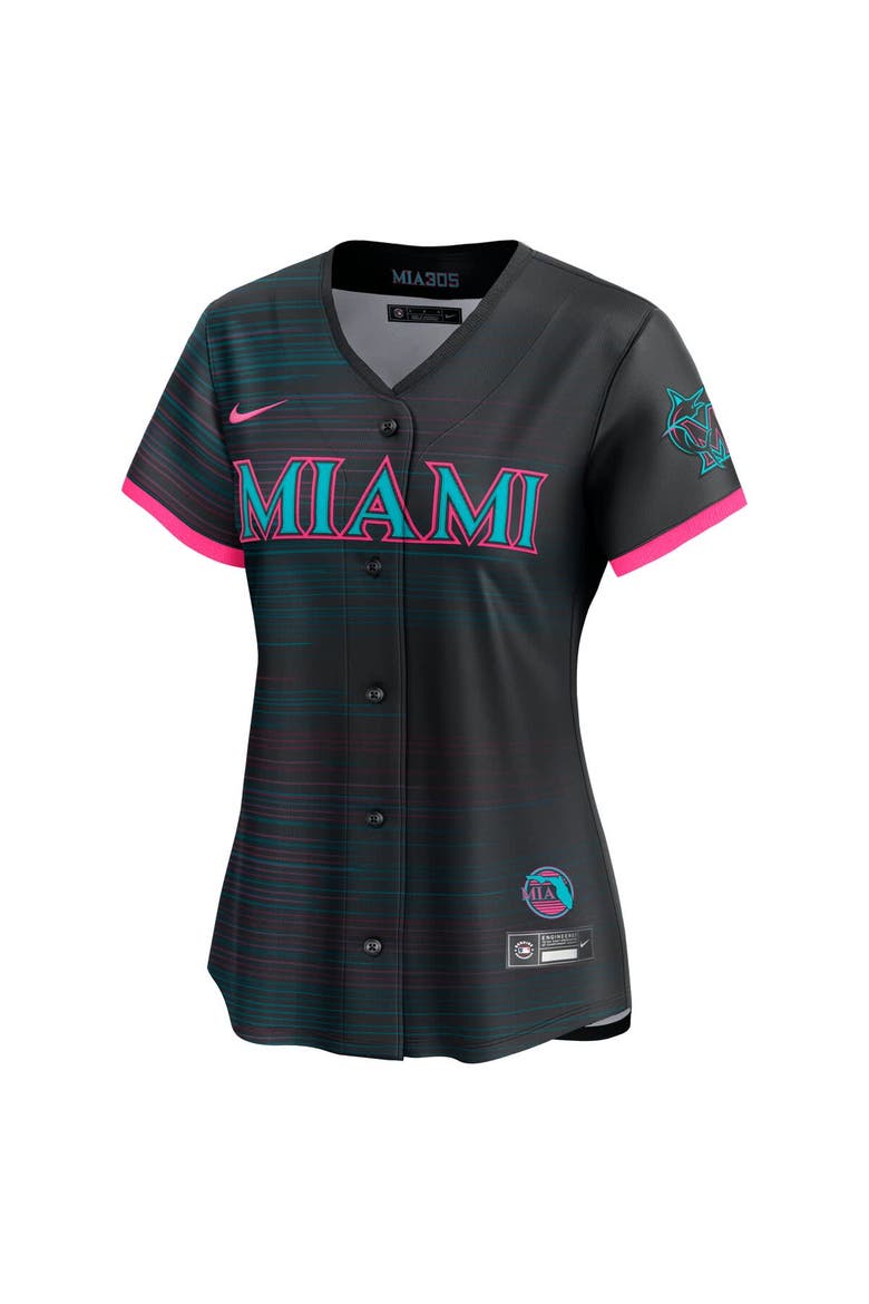 Women's Nike Black Miami Marlins 2025 City Connect Limited Jersey, Alternate, color, Black