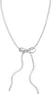 The Lovery Fine Jewelry Herringbone Bow Necklace