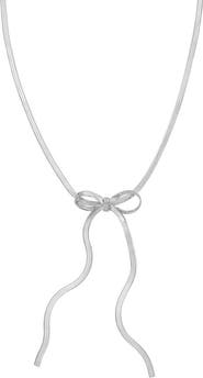 The Lovery Fine Jewelry Herringbone Bow Necklace