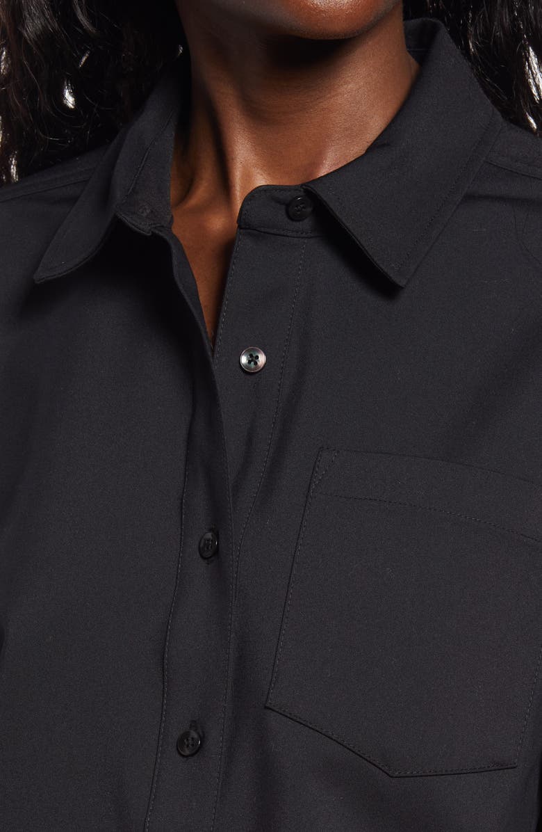 Good American Boxy Crop Button-Up Shirt, Alternate, color, 